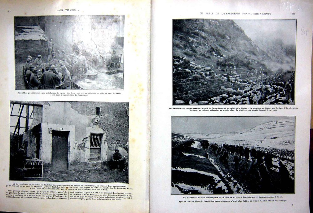 Original Old Vintage Print Reims Ruins Alsace Chasseurs Ww1 Siers French 1927