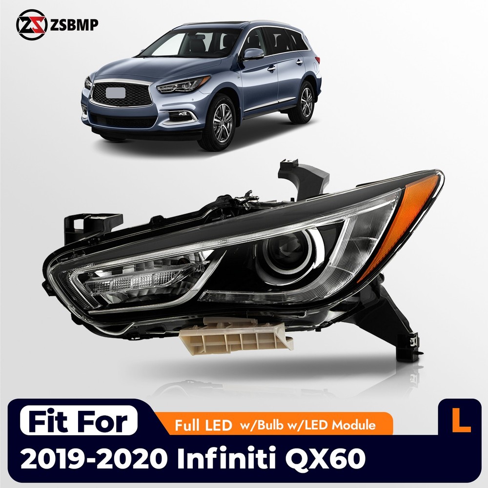 Full LED Headlight For 2019-2020 Infiniti QX60 w/Module w/o Motor Driver Side