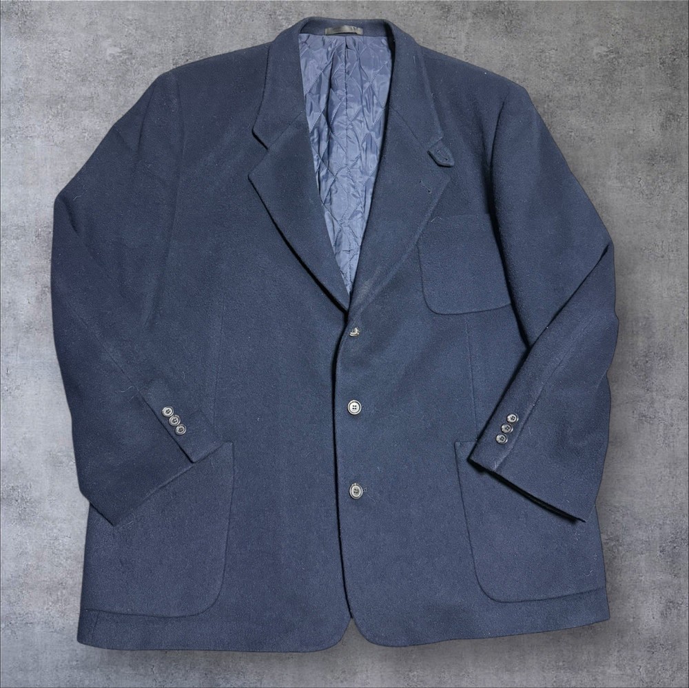 Vintage LL Bean Mens Blue Wool Insulated Sport Coat Blazer Jacket Size XL T USA