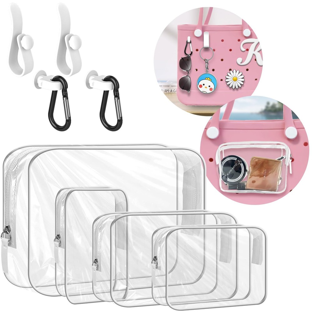 4-Pack Clear Bogg Bag Accessories with Insert Hooks