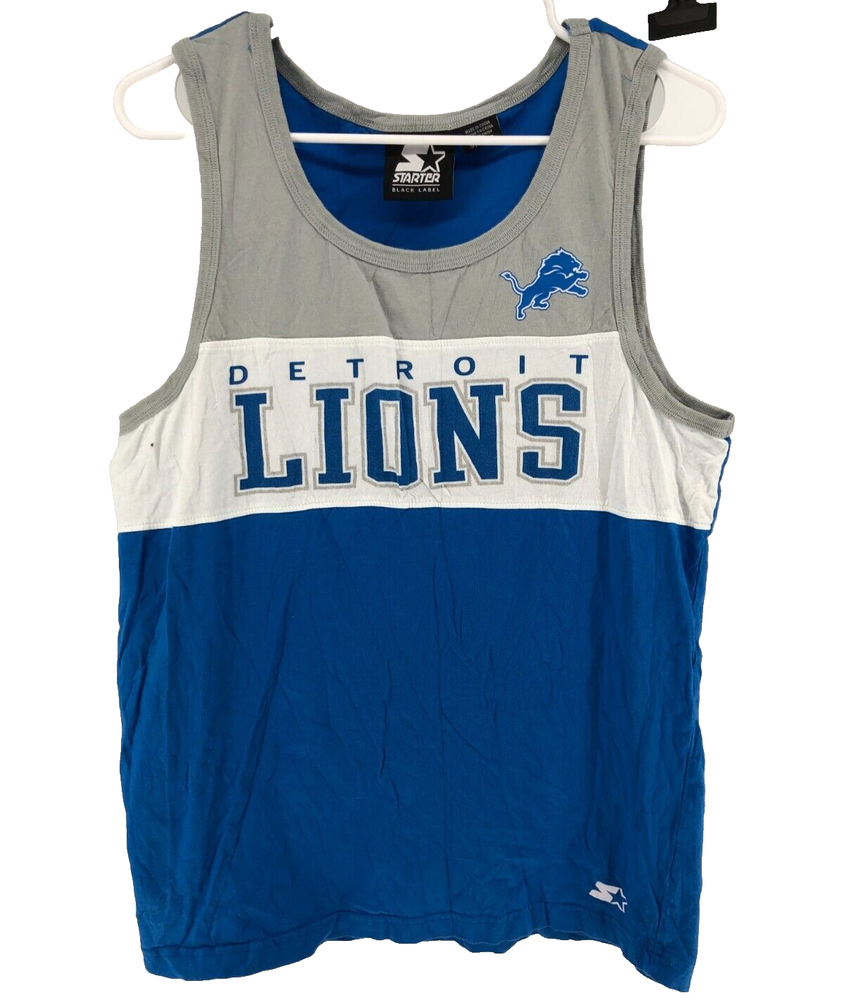 Starter NFL Detroit Lions Sleeveless Tank Top T-Shirt Men's Size Small Blue