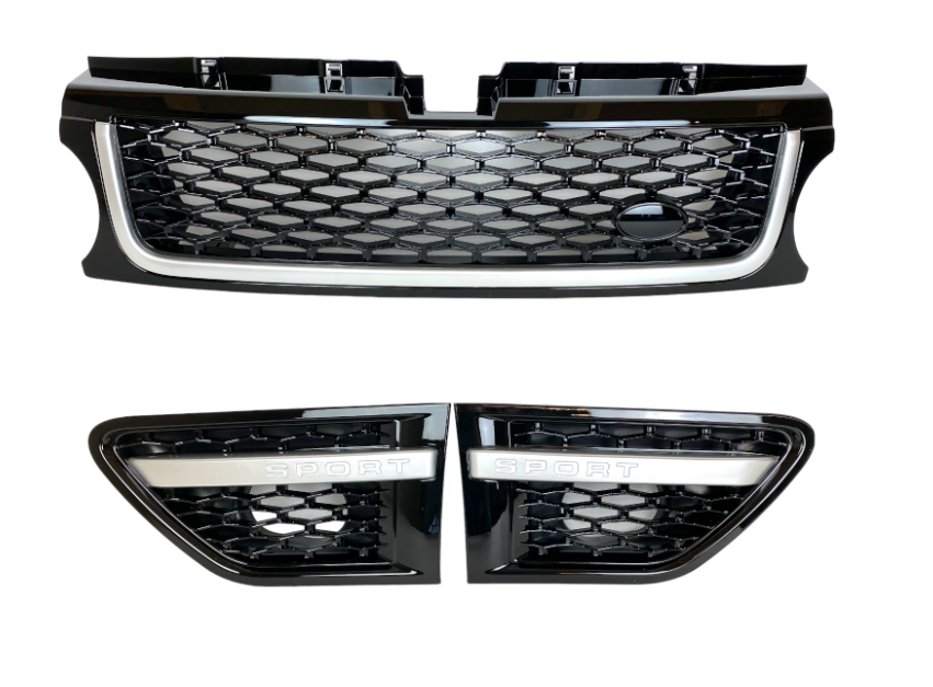Range Rover Sport Front Grille Side Vents Black Mesh Silver L320 Fits 2010-2013