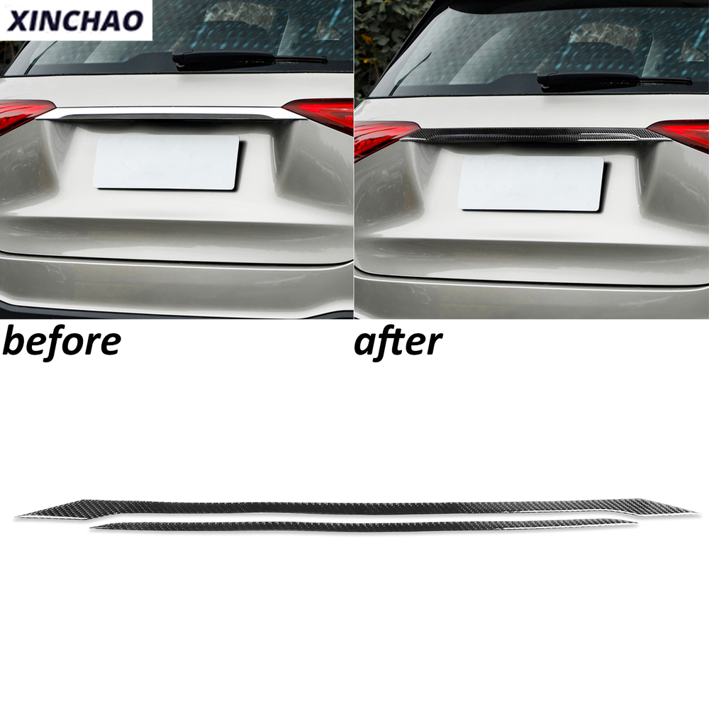 Real Carbon Fiber Rear Trunk Tailgate Panel Cover Trim For Benz GLE W167 2019-24