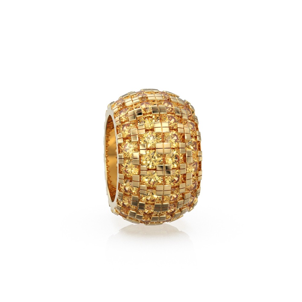 14K Large Solid Italian Gold Citrine Rondels Bead Spacer Enhancer Charm Finding