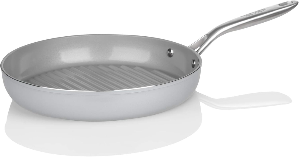 Ceraterra 12-Inch Ceramic Nonstick Grill Pan Free of PTFE PFAS PFOA