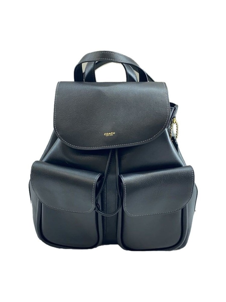 COACH Crosby 28 Leather Backpack in Black Preowned Free Shipping