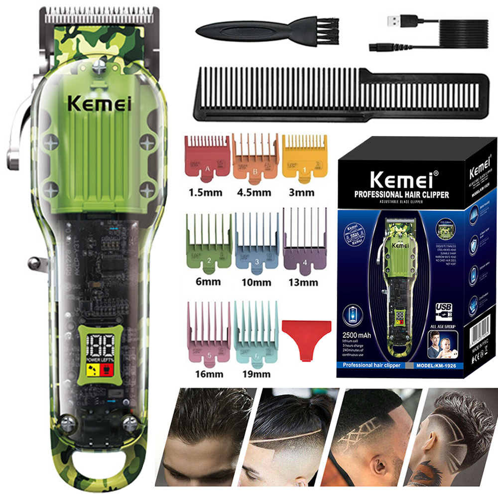 HOT KM-1926 Cordless Hair Clippers Shavers Beard Trimmer Pro Barber Clipper BK41