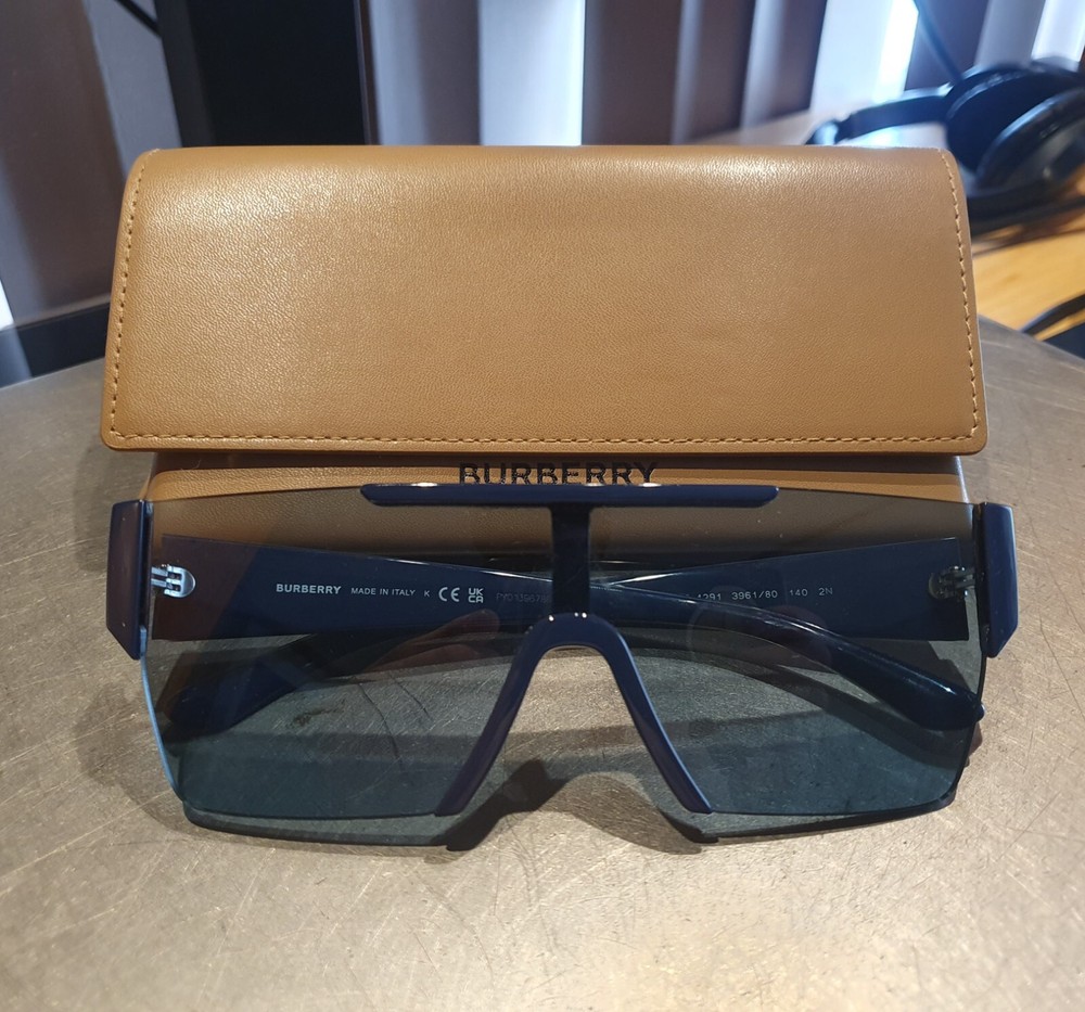 Burberry BE4291 396180 Sunglasses Men's Blue/Blue Lenses Rectangle Shape 38-mm