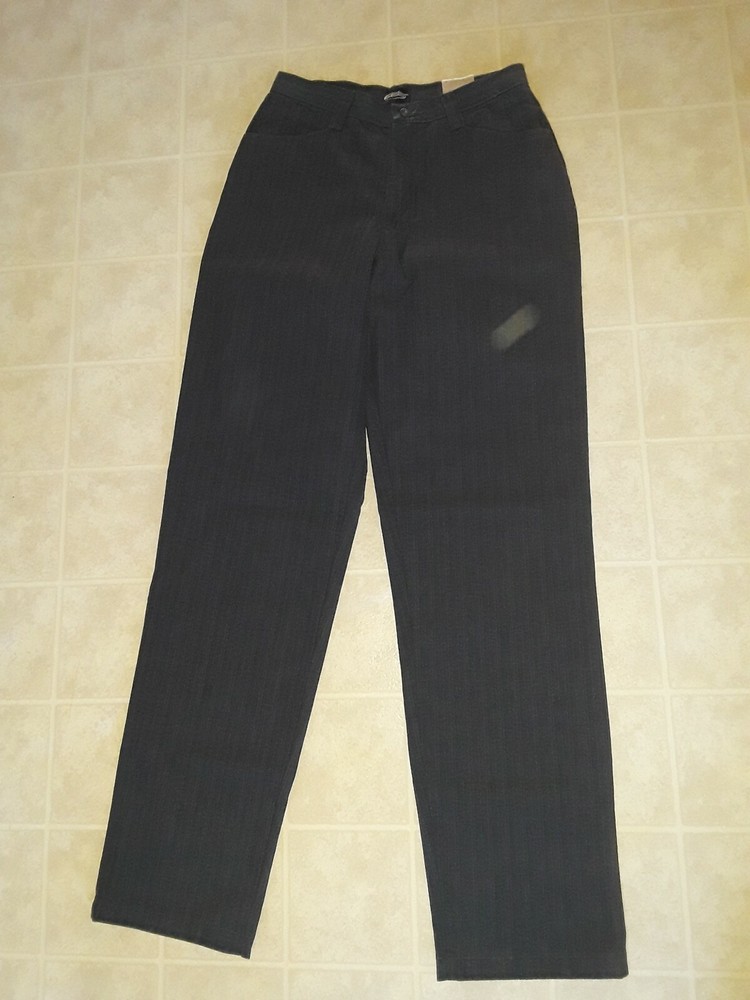 LEE Khakis Women's Pants Sz 10 Long Gray Striped  Performance NWT