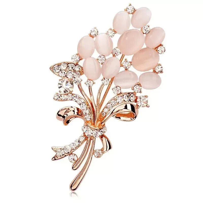 Golden Flower Brooch, Versatile & Elegant with Sparkling Rhinestones