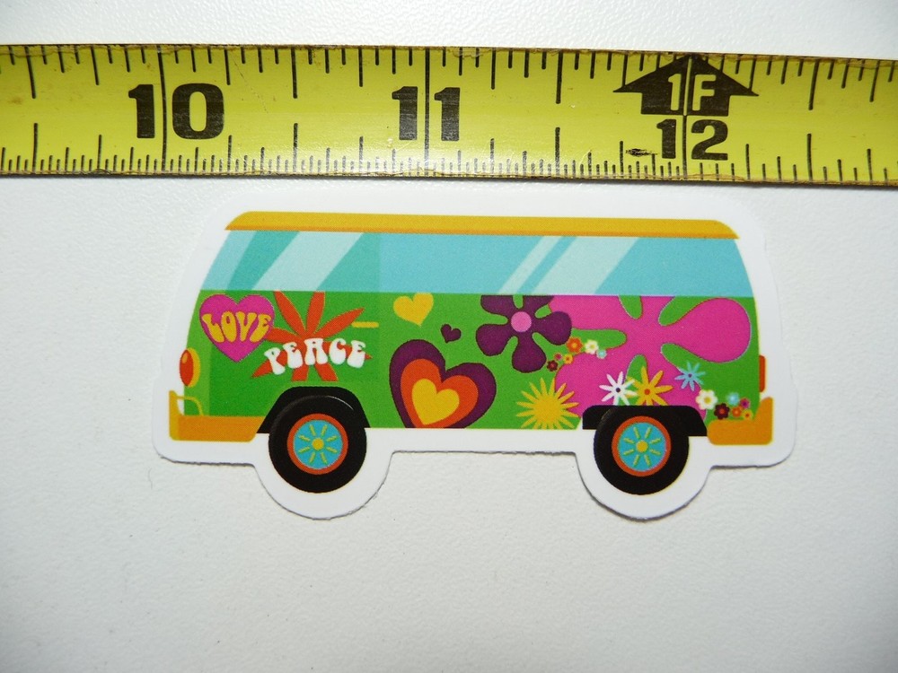 Peace Love Travel Van Life Flower Decal Sticker for Road Trips