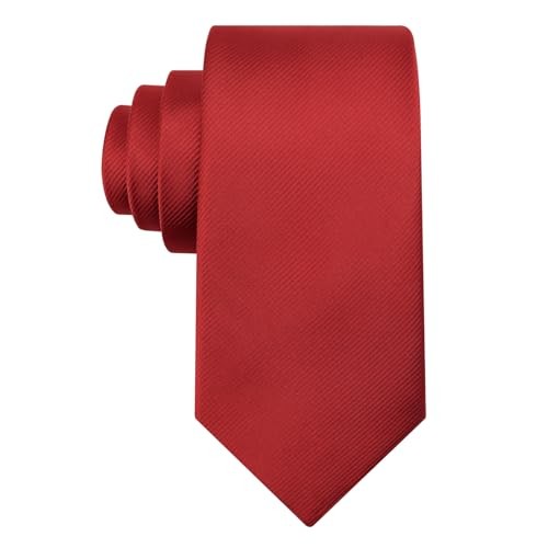 Classic 3.15 Inch Solid Red Neck Tie for Men Formal Wear