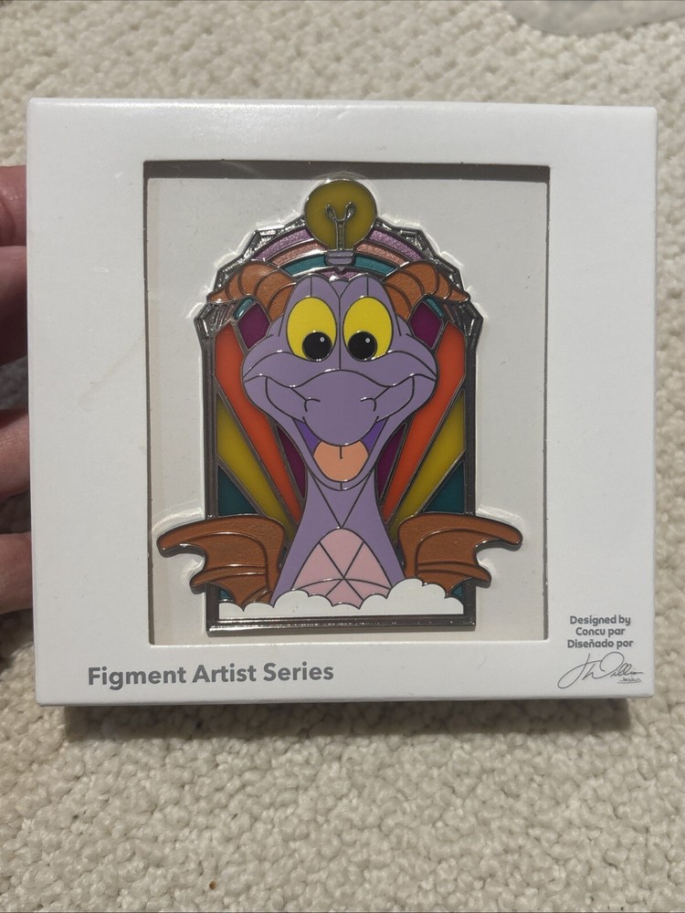 2023 Disney Parks Epcot Figment Stained Glass Artist Jes Willis Jumbo LE Pin