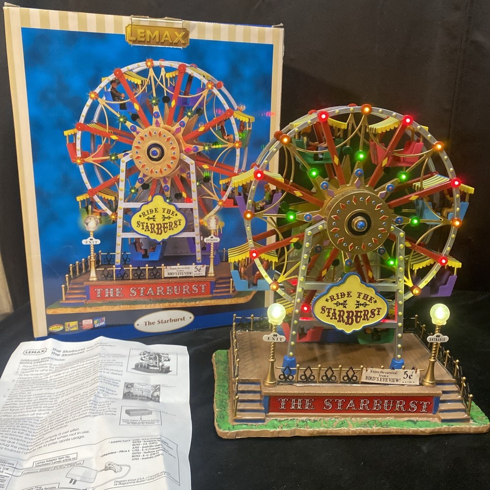 Lemax Village Starburst 64489 Ferris Wheel Carnival Lighted Display with Sound