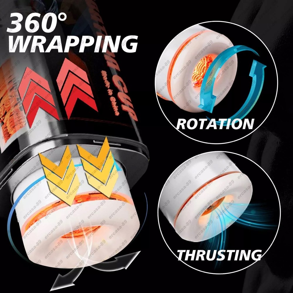 Male Masturbaters Automatic HandsFree Rotating Thrusting Cup Stroker Men Sex Toy