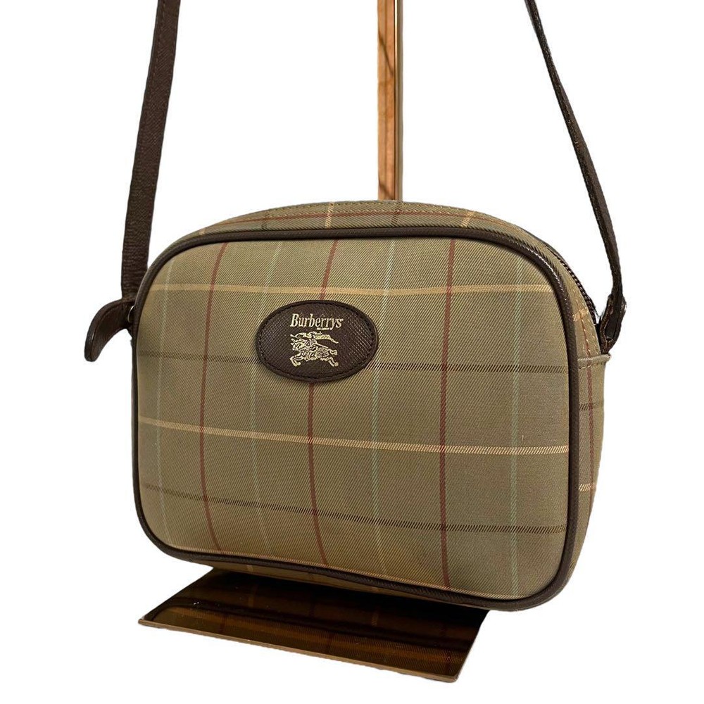 Burberry Shoulder Bag Nova Check Canvas Beige Authentic F1205351