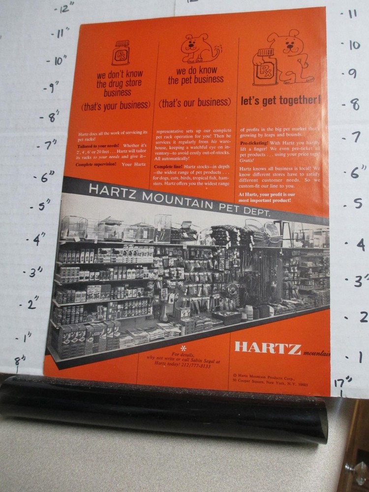 magazine ad 1970 HARTZ Mountain Pet supplies store display