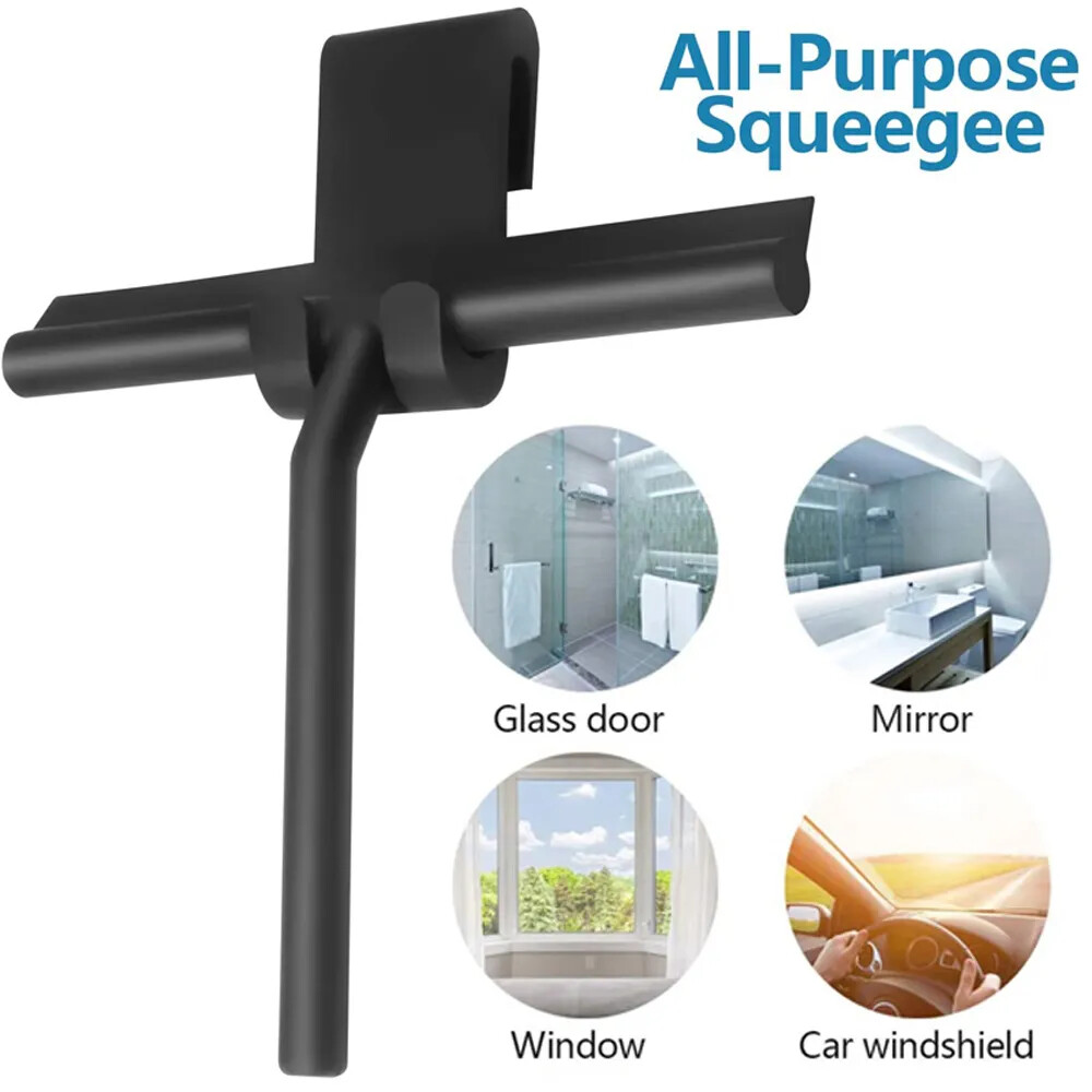 Shower Squeegee with Holder for Glass Mirrors and Bathroom Cleaning