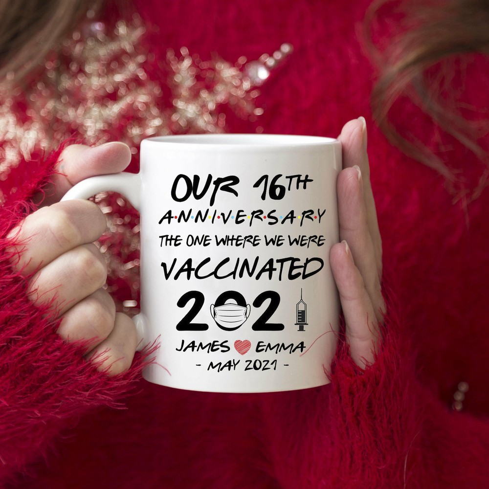 Personalized Anniversary Gift For Couple The One We Were Vaccinated 2021 Mug
