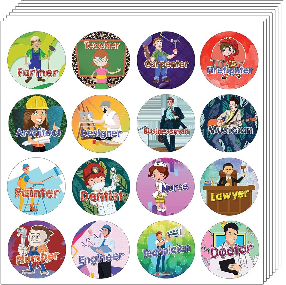 Jobs Stickers (5 Sets X 16 Designs)