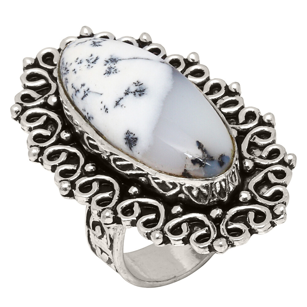Dendritic Opal Gemstone Handmade Silver Jewelry  