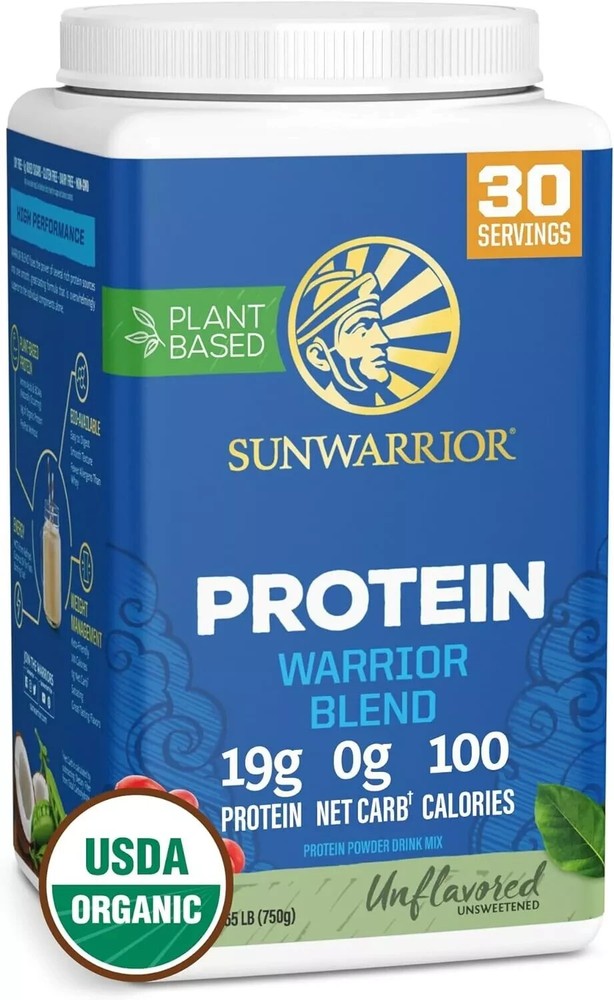 Sunwarrior Warrior Blend Organic Protein Vanilla Dietary Supplement 1.65lbs