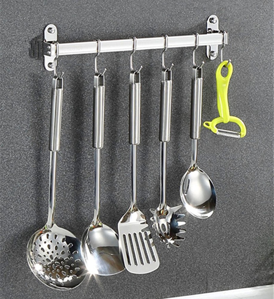 14.6 Inch Kitchen Utensil Hanger Holder Stainless Steel Hanging Pot Rack Hang...