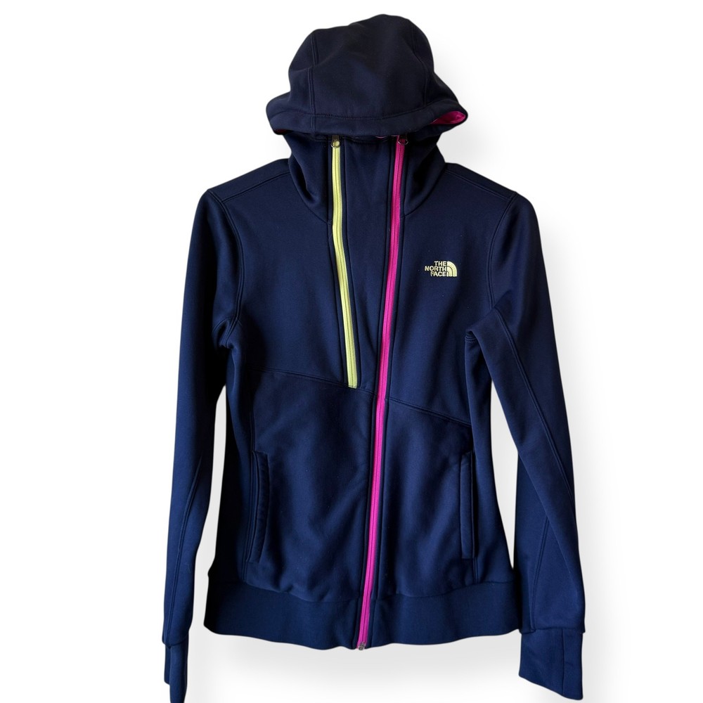 The North Face Womens Navy Blue Double Zip Full Hooded Sweatshirt