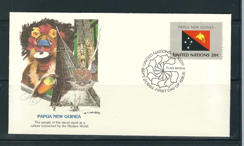 UN SC # 434 Flag series - Papua New Guinea - FDC . Fleetwood cachet
