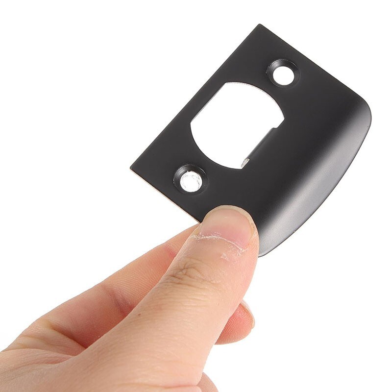 10Pcs Black D-Type Deadbolt Strike Plate 57mm x 45mm Latch