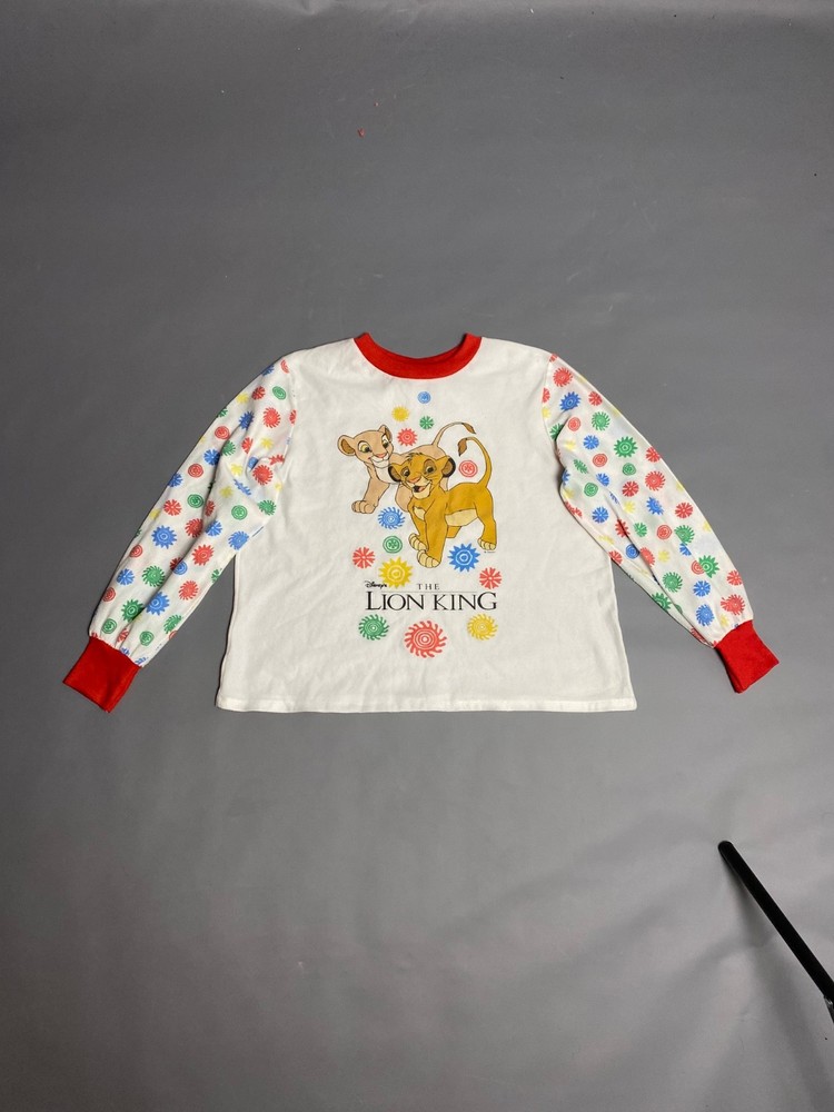 Vintage 90s Disney The Lion King Kids Pajama Top Size 14 Simba Nala Long Sleeve
