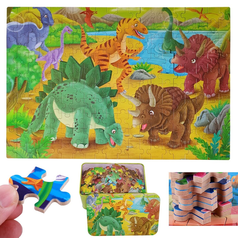 200PCS Wooden Jigsaw Puzzle for Kids Floor Puzzle for Boys Girls Aged 5+ Todd...