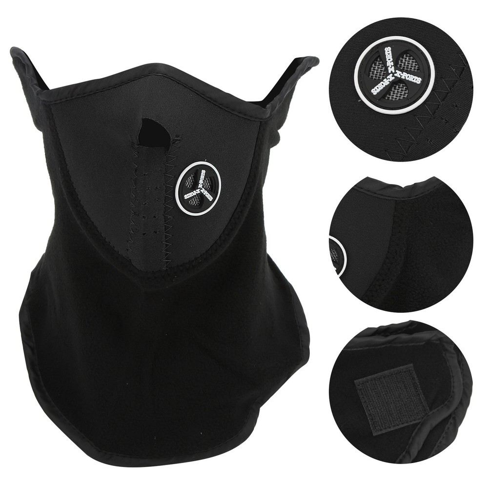 Black Windproof Anti-Dust Winter Cycling Half Face Mask for FA