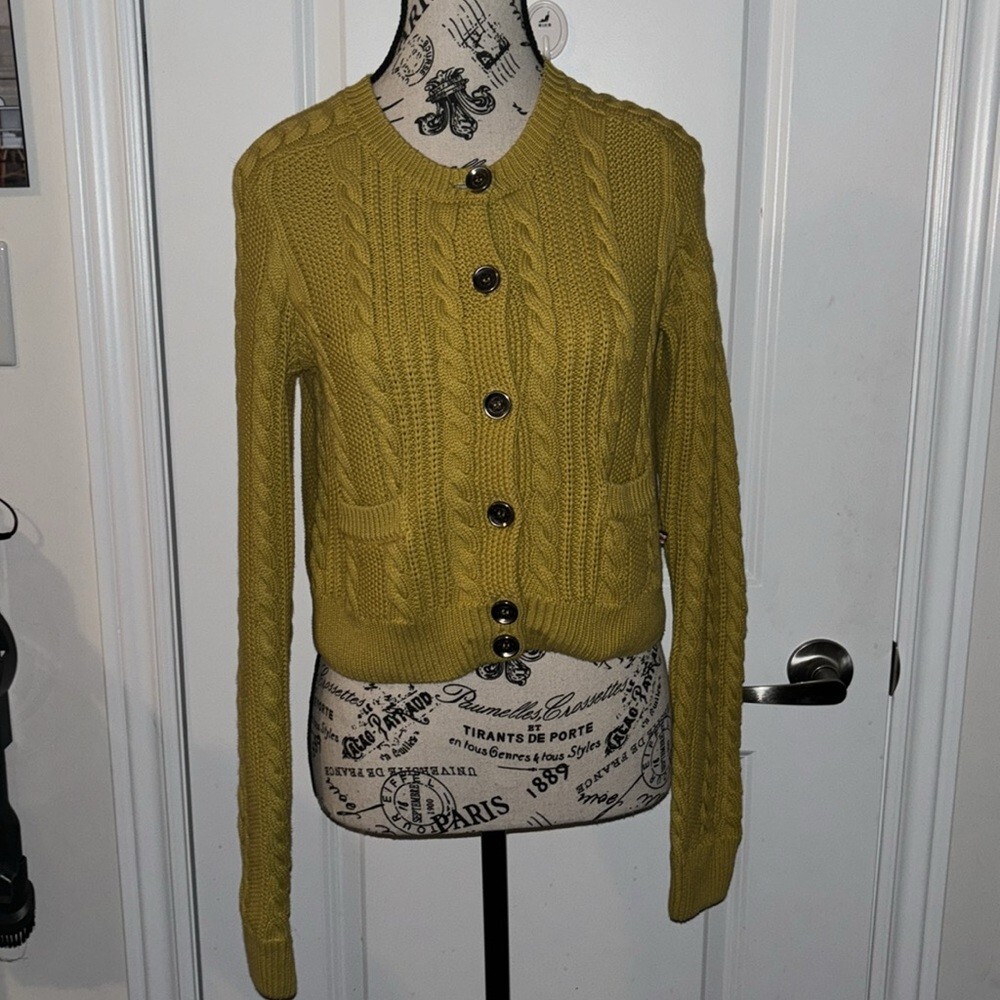 Burberry London Authentic Cable Knit Vintage Cardigan