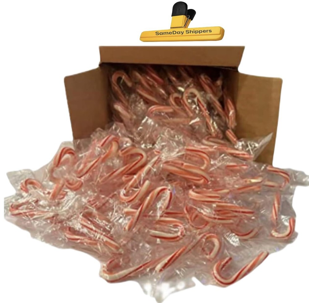 Peppermint Mini Candy Canes (96 Individually Wrapped Candies) Bulk Christmas