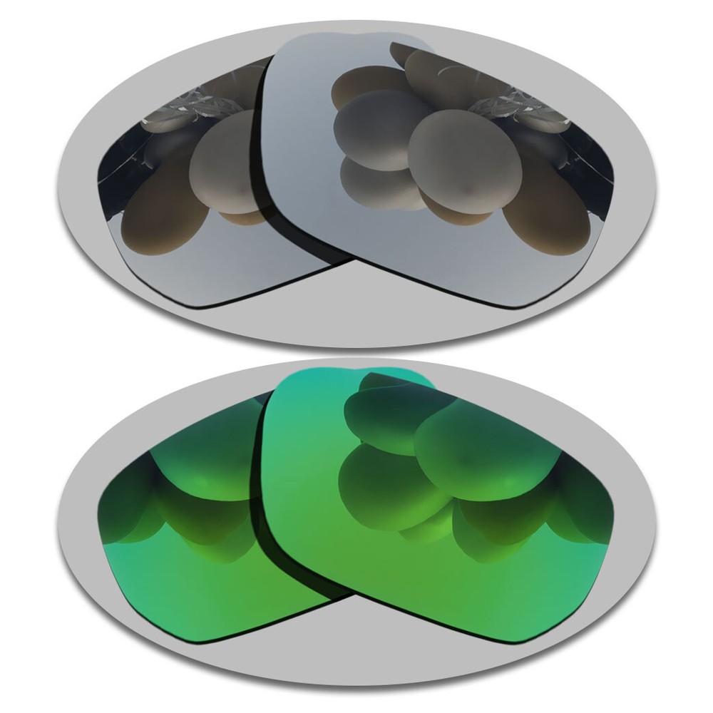Silver&Green Anti-Scratch Replacement Lenses For-Oakley Style Switch Polarized