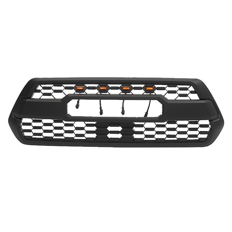 Car Grille For 16-22 Toyota Tacoma Matte Black Front Grill With Light