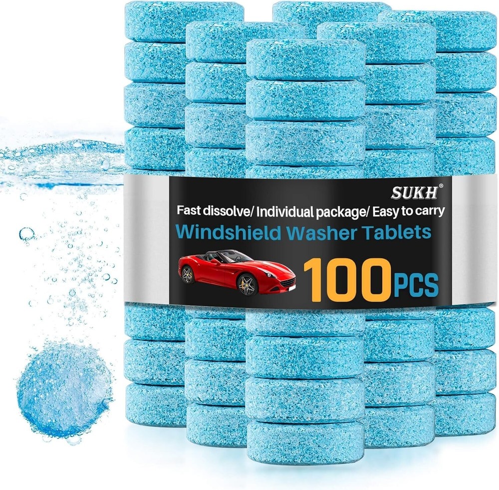 100 Car Winter Windshield Washer Wiper Fluid Concentrated Tablets Removes Stains
