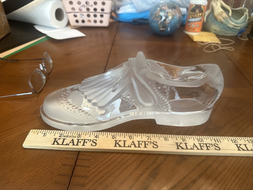 Royales De Champagne French Crystal Golf Shoe &Ball 11 Inch Paperweight Gift 7pd