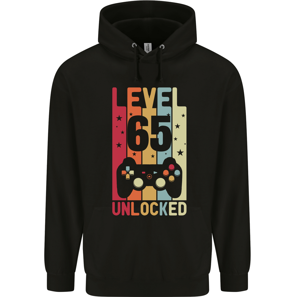 65th Birthday 65 Year Old Level Up Gaming Mens 80% Cotton Hoodie