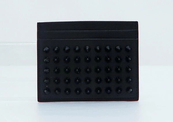 Christian Louboutin KIOS Spike Studs Black Card Case Authentic With Box  