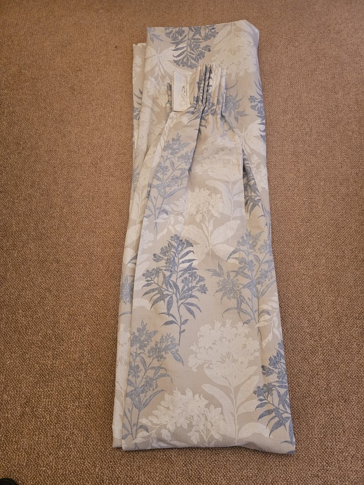Two Vintage Laura Ashley Cotton Curtains Fully Lined Never Used
