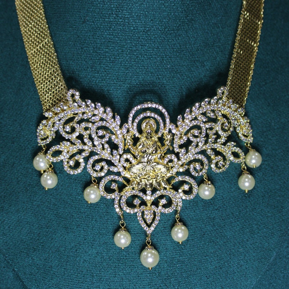 Lydia: Diamond Pave and Pearl Choker Set (lab-created)