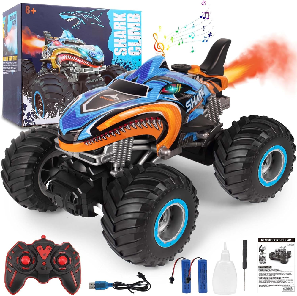 1:16, 2.4 Ghz All Terrain Monster Truck, RC Truck 2 Rechargeable Batteries for 8