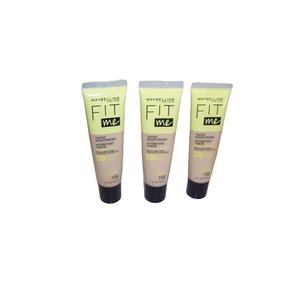 Maybelline Fit Me Tinted Moisturizer Shade 118 with Aloe 3-Pack