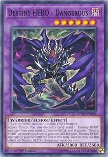 Destiny HERO Dangerous Unlimited NM English YuGiOh Code of the Duelist