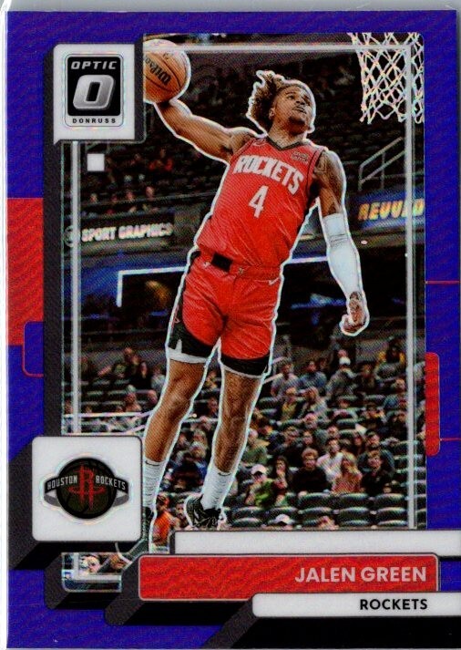 2022-23 Panini Donruss Optic Jalen Green #147 Purple Parallel Houston Rockets RC