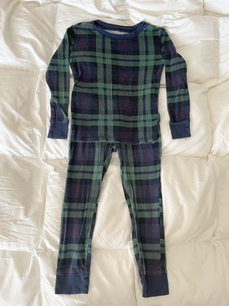 Old Navy Unisex Kids Pajama Set Plaid Snug Fit Size S (6)