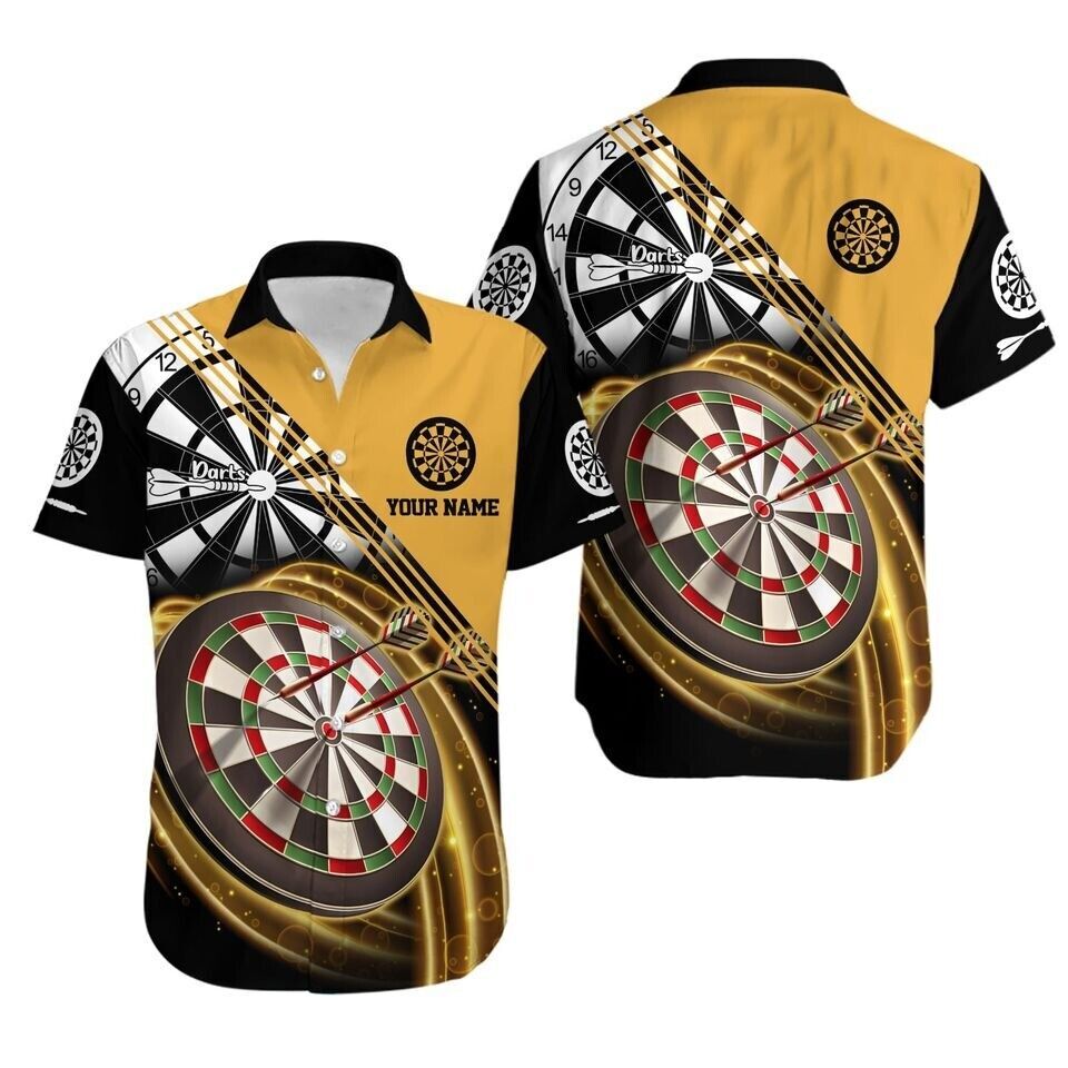 Darts Gold Trendy Hawaiian Shirt 3D Summer Beach Shirt Darts Team Shirt