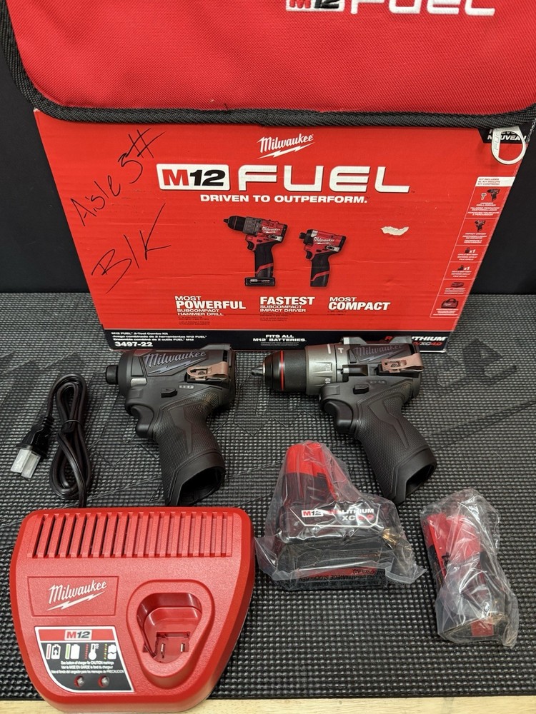 Milwaukee M12 FUEL Hammer Drill and Impact Driver Combo Kit 3497-22